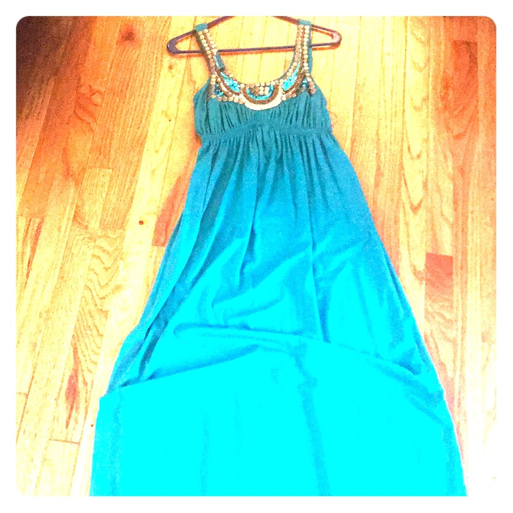 Teal bohemian Maxi dress